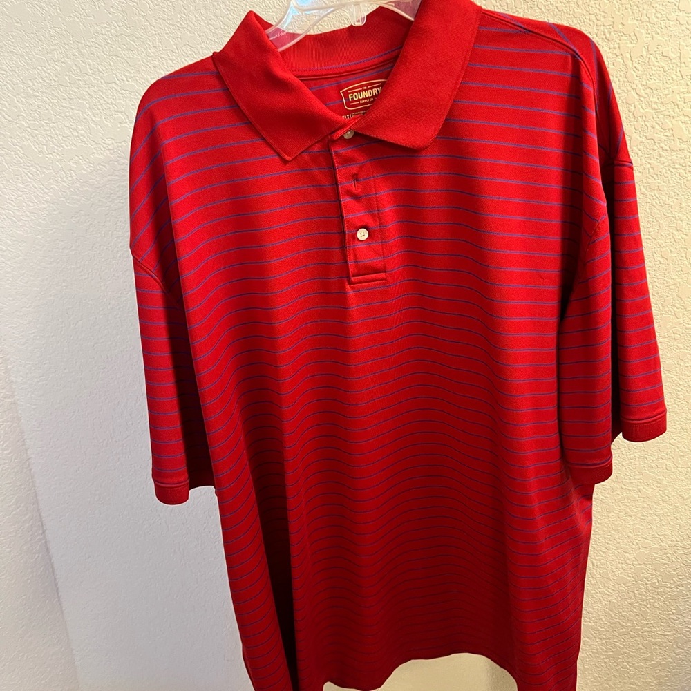 The Foundry Supply Co. Men's Polo in Red and Blue Stripes